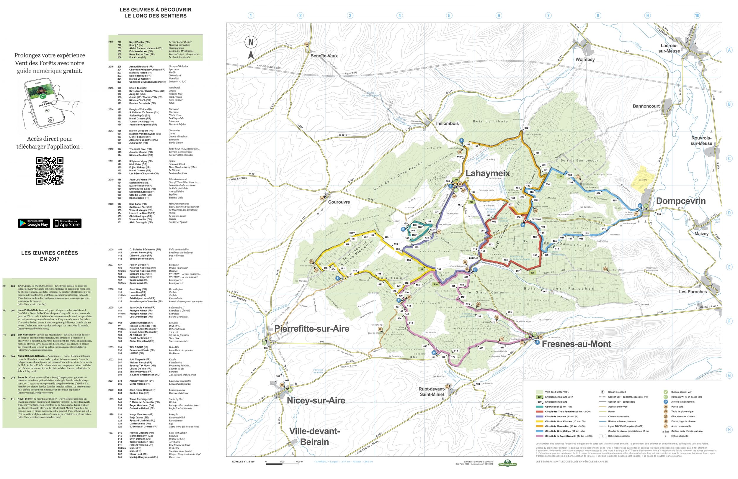 La carte des sentiers Vent des Forêts